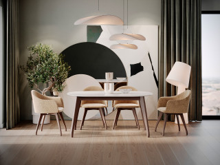 Трпезариска маса БРУТУС 160 ХЛ Амаро/ногарки Амаро Мит. 