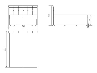 Француски лежај ЛОРЕНЦО Штоф Винд 89 Темно Сива 