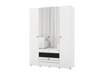 Ормар БИТИНИЈА 4К2Ф2О h207 ПК2- w367 Опак бела/Црна 5737 