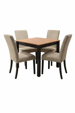 Трпезариска маса ЈУНИОР М Артисан храст плоча / Црна мат Вин 