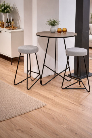 БАРСКА МАСА Црна/Рустик храст Вин 