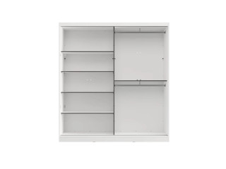 Гардеробер БАСО 200 Опак бела/ Црно Стакло 