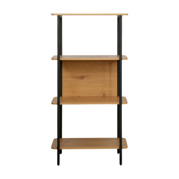 ПОЛИЦА BS N2504 МЕЛАМИН M33 ЦРНА МАТ МЕТАЛНА КОНСТРУКЦИЈА 60x36x122cm 