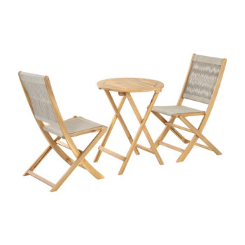 БИСТРО СЕТ MGS 370919 3PCS  БЕЗ ПОТПИРАЧ ЗА РАЦЕ СЕДИШТЕ 60x60x75 + СТОЛИЦИ 43x58x86cm 