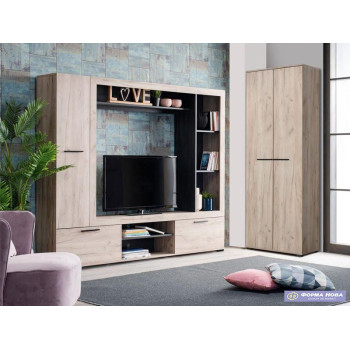 Регал ЛОРКА Сиви храст/ Црн храст 