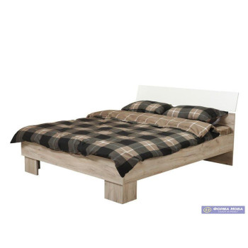 Брачен кревет БОН 160* без под Сиви  храст/ Опак Бела 