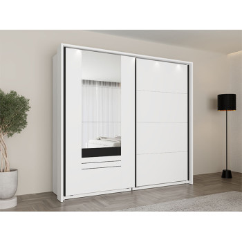 Гардеробер БИТИНИЈА 220 ОГ h205 Пг3-w220 Опак бела/Црна 