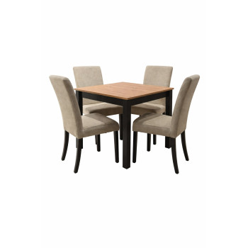 Трпезариска маса ЈУНИОР М Артисан храст плоча / Црна мат Вин 