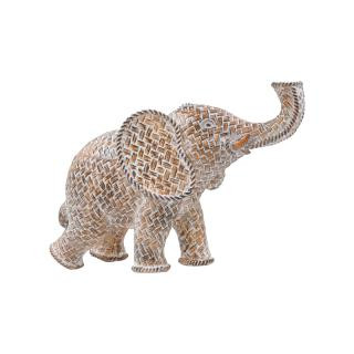 ПОЛИРЕЗИНСКИ СЛОН 21359-16PNR КАФЕАВ СО БЕЛА ПАТИНА 16x6,5x12,5 cm 