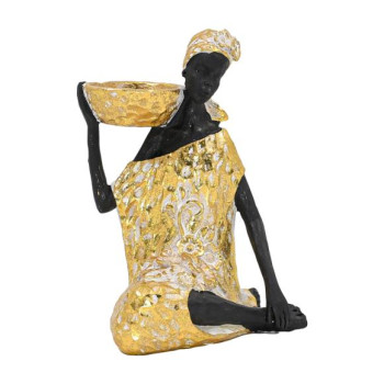 ДЕКОРАТИВНА ЖЕНСКА ФИГУРА XL245411 ЗЛАТНА 13x12x15 cm 