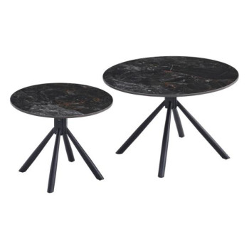 СЕТ ОД 2 КЛУБ МАСИЧКИ CT 25 8011 B ЦРНА КЕРАМИКА 11MM ЦРНИ МЕТАЛНИ НОГАРКИ 70x45+50x41CM 