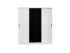 Гардеробер БАСО 200 Опак бела/ Црно Стакло 
