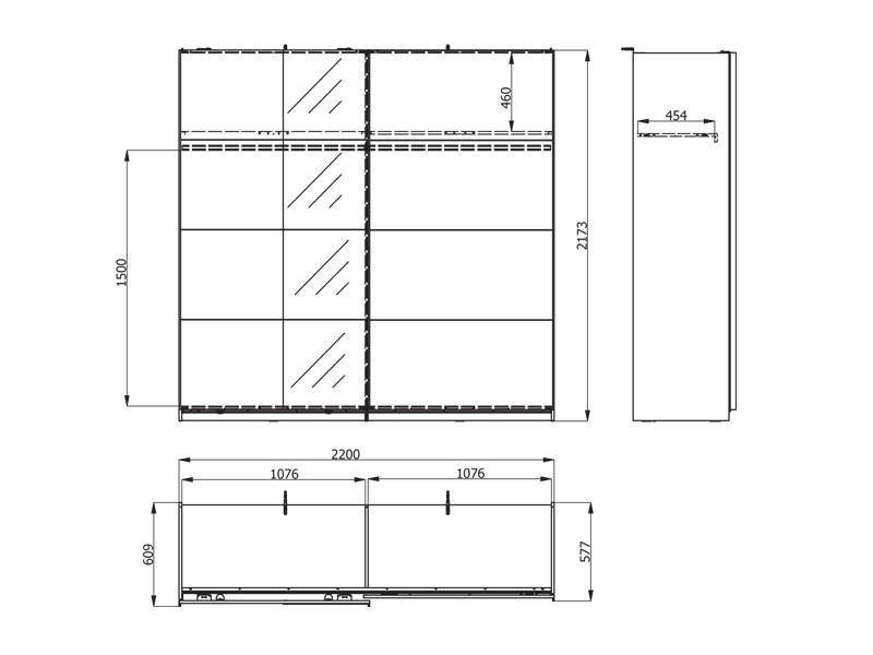 Гардеробер АРБЕЛА 220 ОГ х217 Фј Пг-w220 
