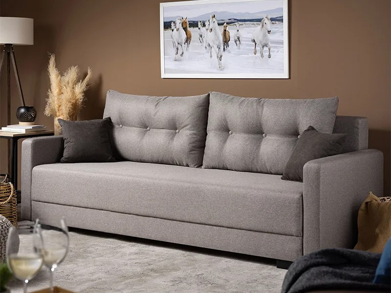 Лежај ЕНЦО Штоф Малмо Њу 90 Светло сива/Штоф Соро 97 Темно сива 