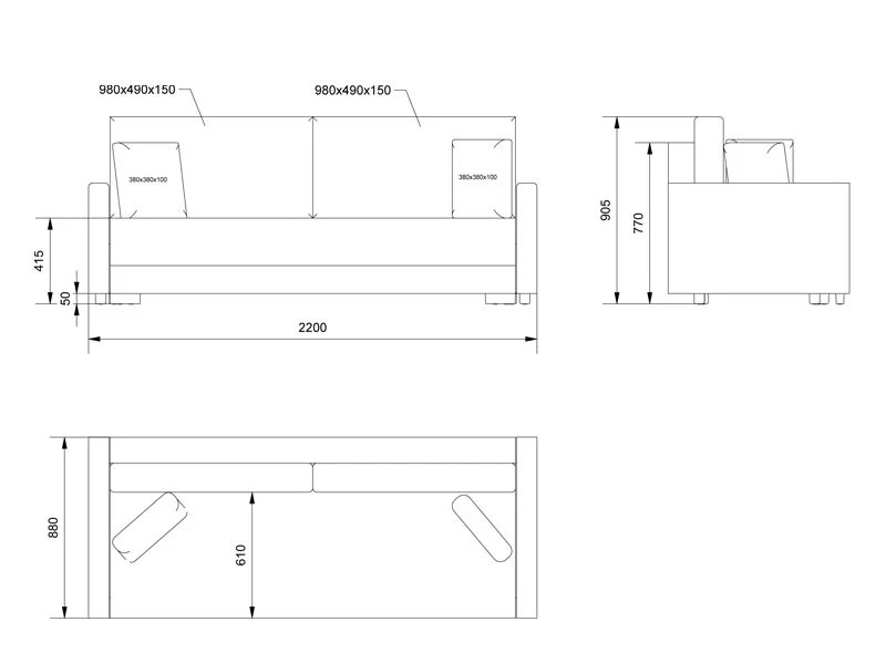 Лежај ЕНЦО Штоф Малмо Њу 90 Светло сива/Штоф Соро 97 Темно сива 