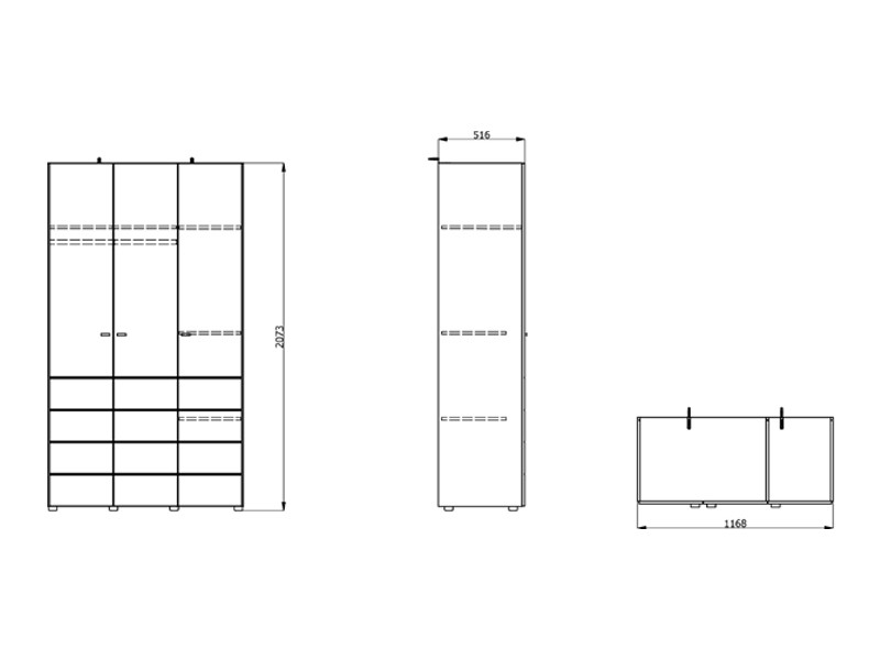 Ормар НЕВИС 3К х207 Артисан храст 