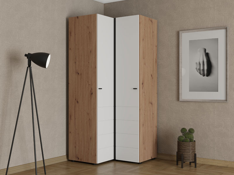 Ормар НЕВИС УГ х207 Артисан храст/ Опак бела 