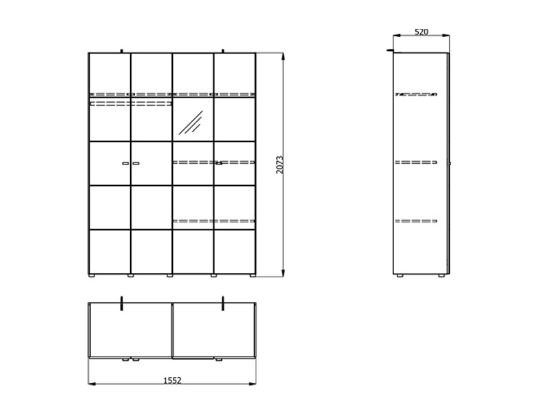 Ормар САЛАМИС 4К1О h207 ПК2-w751 Опак бела 