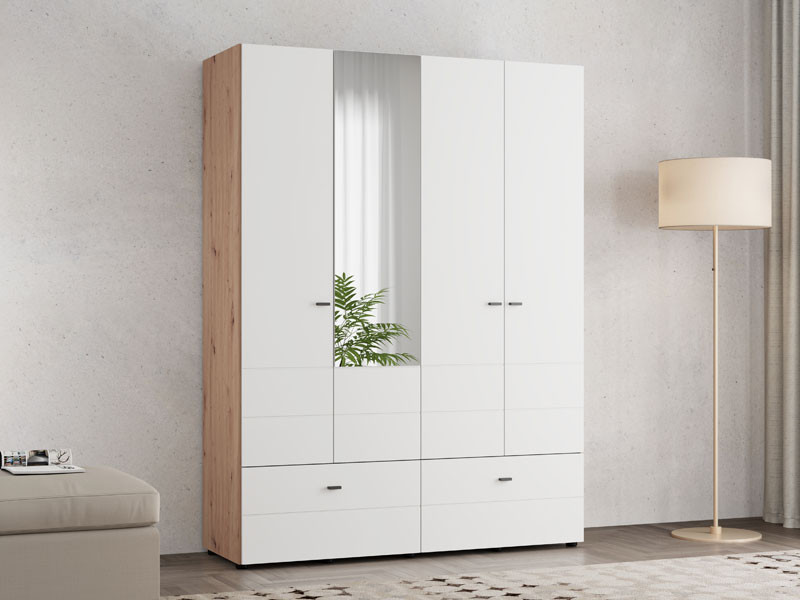 Ормар НЕВИС 4К2Ф1О h207 ПК2-w751 Артисан храст/Опак бела 