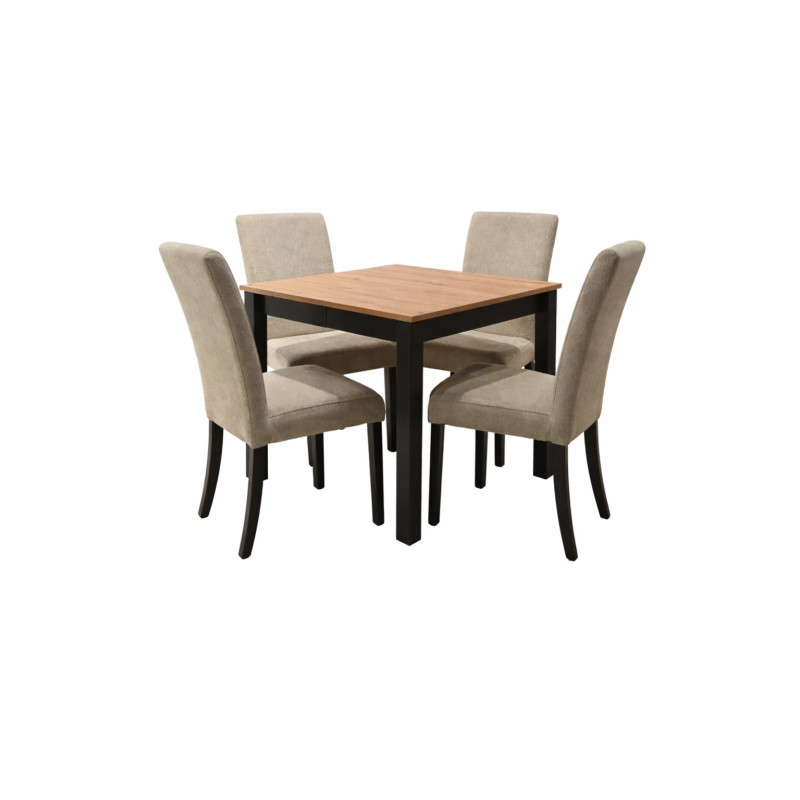 Трпезариска маса ЈУНИОР М Артисан храст плоча / Црна мат Вин 