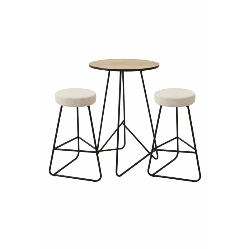 БАРСКА МАСА Црна/Рустик храст Вин 