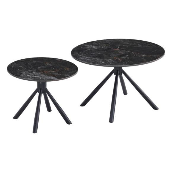 СЕТ ОД 2 КЛУБ МАСИЧКИ CT 25 8011 B ЦРНА КЕРАМИКА 11MM ЦРНИ МЕТАЛНИ НОГАРКИ 70x45+50x41CM 