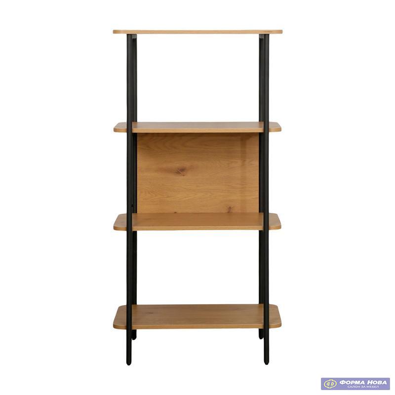 ПОЛИЦА BS N2504 МЕЛАМИН M33 ЦРНА МАТ МЕТАЛНА КОНСТРУКЦИЈА 60x36x122cm 