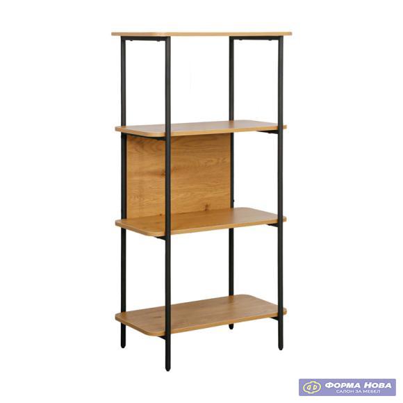 ПОЛИЦА BS N2504 МЕЛАМИН M33 ЦРНА МАТ МЕТАЛНА КОНСТРУКЦИЈА 60x36x122cm 