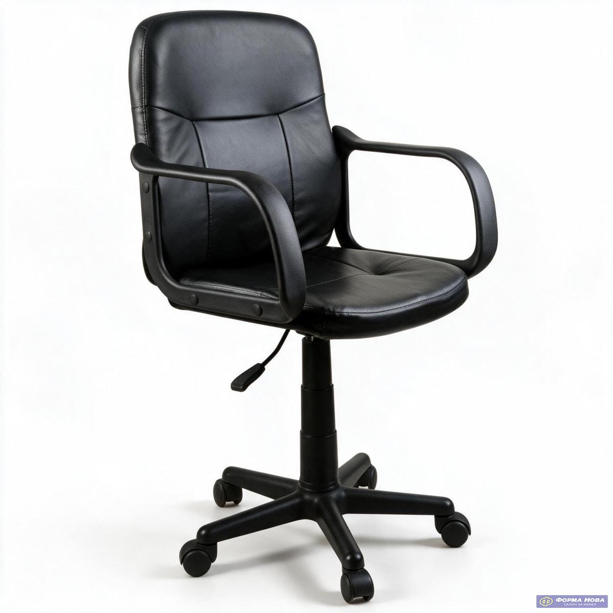 КАНЦЕЛАРИСКО СТОЛЧЕ 6808L ЦРНА 55х51х84/96 см 
