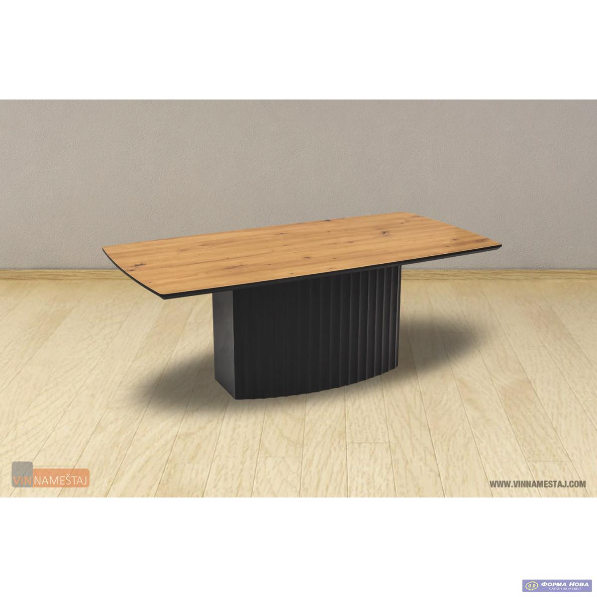 Клуб маса ПРЕМИУМ 1, 60х120 рустик храст / црна Вин 