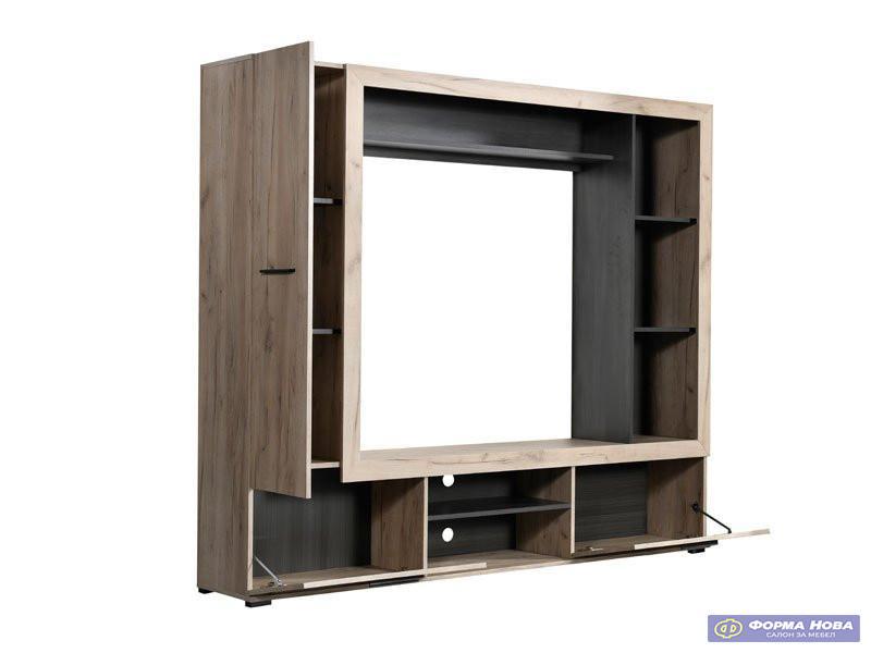 Регал ЛОРКА Сиви храст/ Црн храст