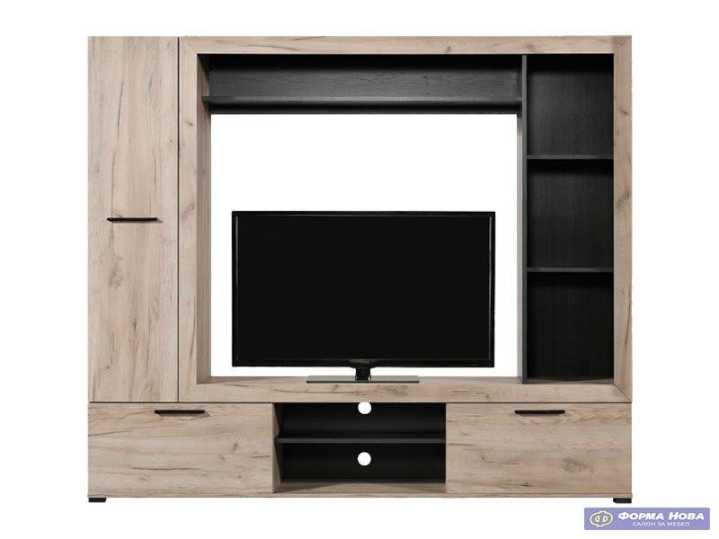 Регал ЛОРКА Сиви храст/ Црн храст