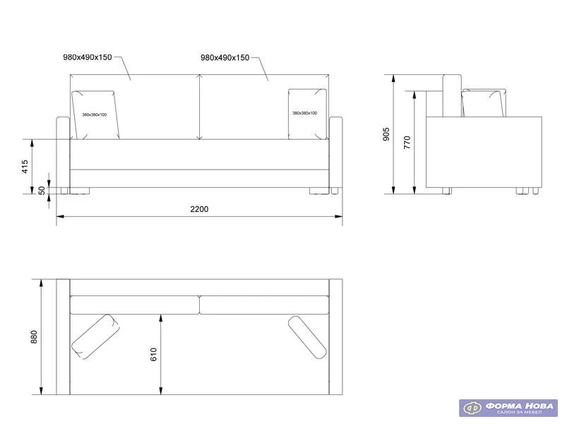 Лежај ЕНЦО Штоф Малмо Њу 16 Беж/Штоф Соро 24 Браон 