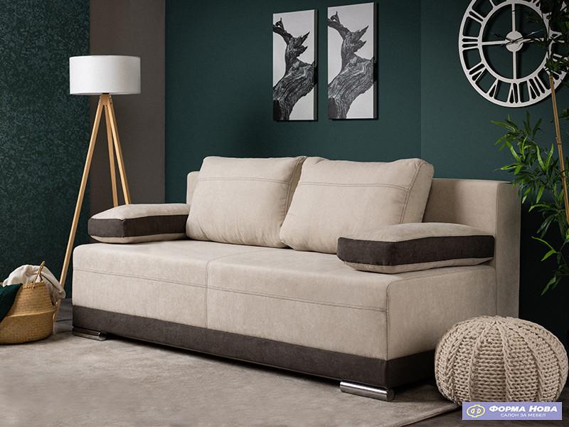 Лежај КРОН штоф Соро 21 беж/штоф Соро 24 Браон 