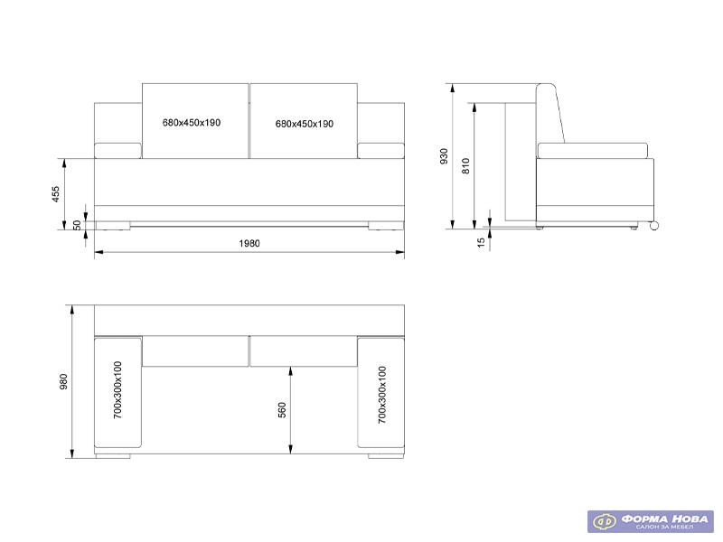 Лежај КРОН штоф Соро 21 беж/штоф Соро 24 Браон 