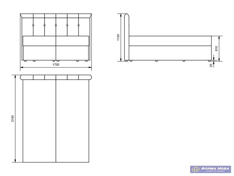 Француски лежај ЛОРЕНЦО Штоф Винд 89 Темно Сива 