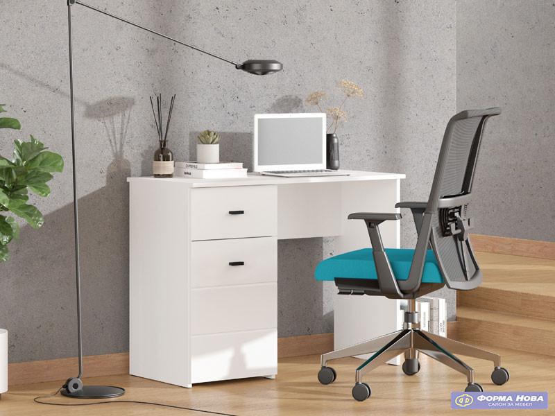 Компјутерска маса ДИОФАНТ 1Ф1В Опак бела 