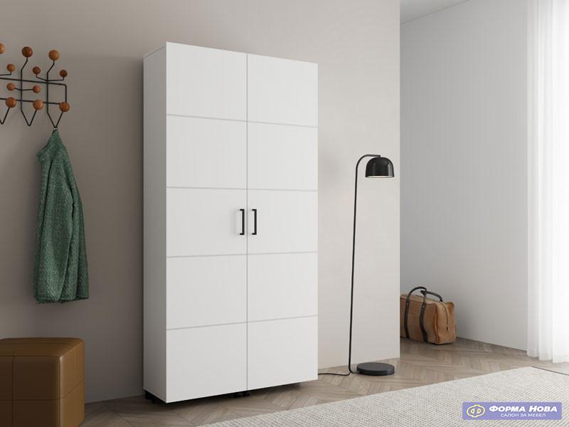 Ормар за чевли ИСЛЕЈ 91 2К х185 Опак бела 