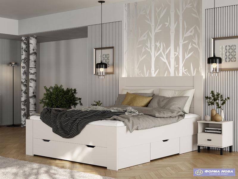 Брачен кревет САЛАМИС 160 Опак бела 