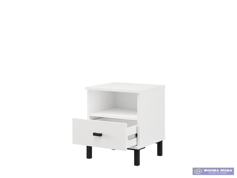 Ноќно ормарче САЛАМИС НО1Ф Опак бела 