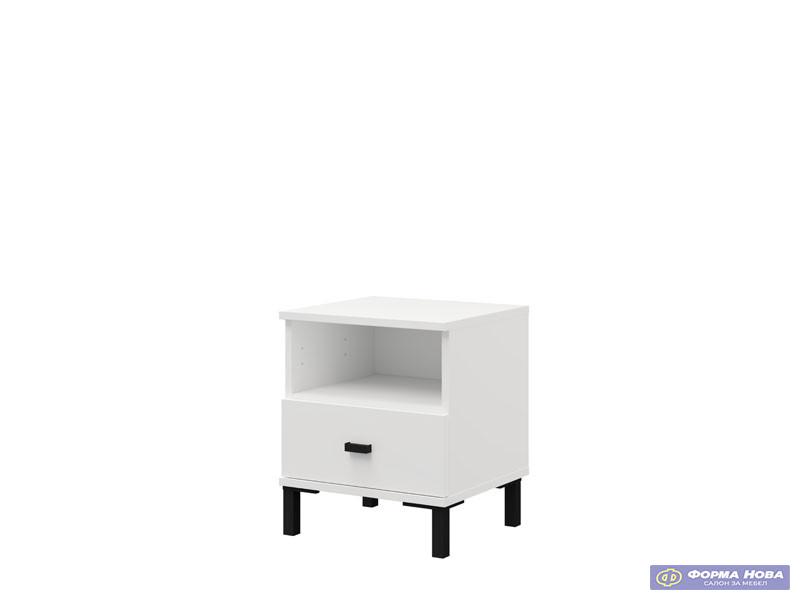 Ноќно ормарче САЛАМИС НО1Ф Опак бела 