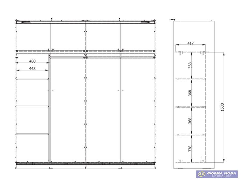 Функционална полица ФУП 220 х217 Опак бела 