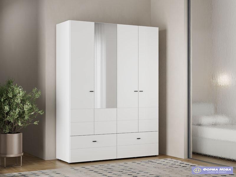 Ормар НЕВИС 4К2Ф1О х207 Опак бела 