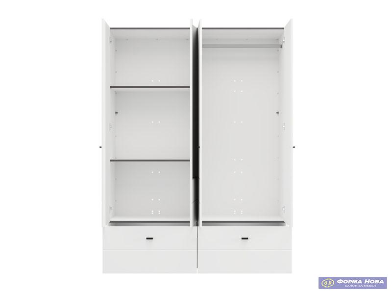 Ормар НЕВИС 4К2Ф1О х207 Опак бела 