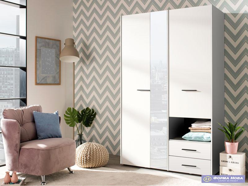 Ормар КАМБРИС 3К2ФО Опак бела 