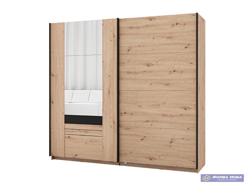 Гардеробер БИТИНИЈА 220 ОГ h205 Пг3-w220 Артисан храст/Црна 