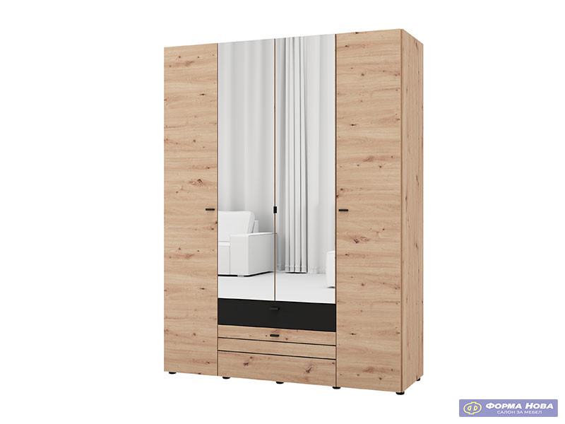 Ормар БИТИНИЈА 4К2Ф2О h207 ПК2- w367 Артисан храст/Црна 