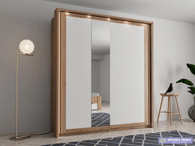 Гардеробер КАРТЕНА 200 ОГ h217 Пг3-w200 Артисан храст/Опак бела/Артисан храст медијапан 