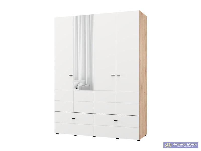 Ормар НЕВИС 4К2Ф1О h207 ПК2-w751 Артисан храст/Опак бела 