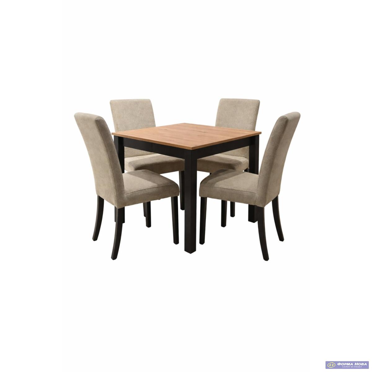 Трпезариска маса ЈУНИОР М Артисан храст плоча / Црна мат Вин 